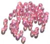 50 6mm Faceted Pink AB Firepolish Beads